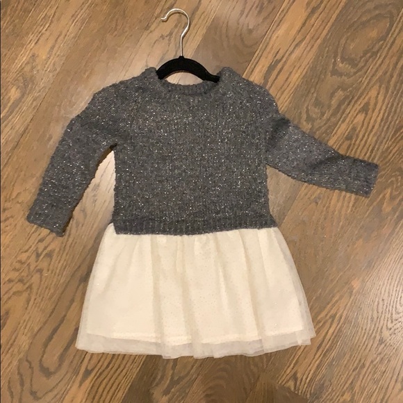 Gap 3T sweater dress with silver sparkle bottom - Picture 1 of 5